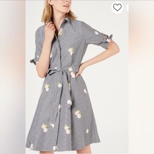 CALVIN Klein Embroidered Gingham
Shirtdress, Size M/L